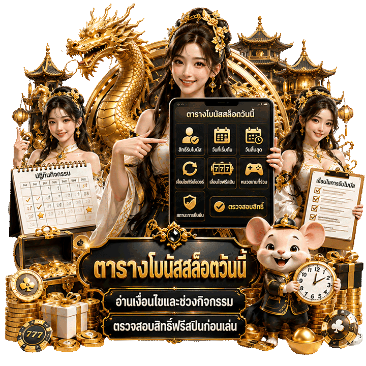 ตารางโบนัสสล็อตวันนี้ อ่านค่าเวลาแตกและจังหวะเข้าฟรีสปิน